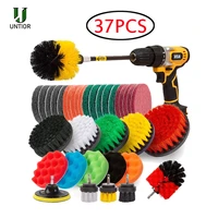 untior 37pcs drill brush attachments set cleaning brush for drill shower tile and grout all purpose power scrubber cleaning kit