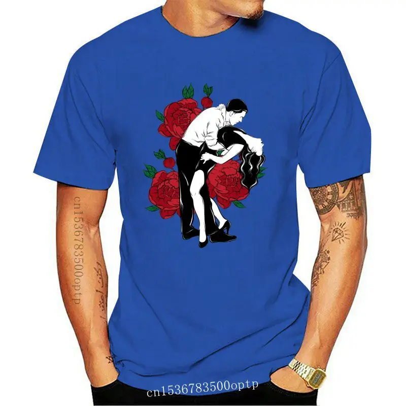 

Дизайнерская мужская футболка из хлопка с рисунком красной розы, Танго, 2xl 3xl 4xl 70xl