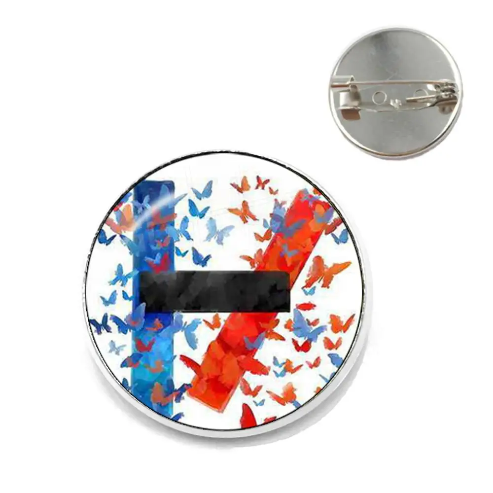 Брошь в виде музыкальной группы Twenty One Pilots 20 мм стеклянный кабошон сувенирные