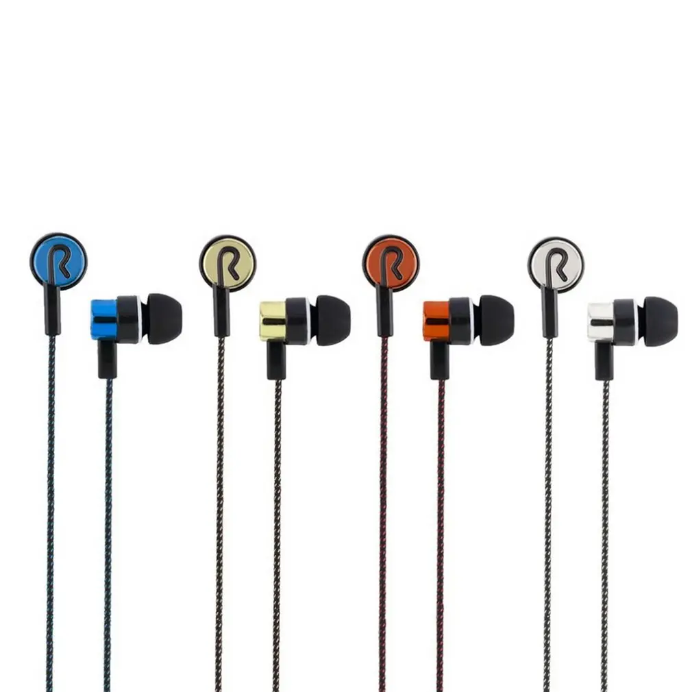 Earphone Braided Wiring Super Bass In Ear Music HIFI Stereo Earbuds Noise Isolating Sport Earphones With Mic | Электроника