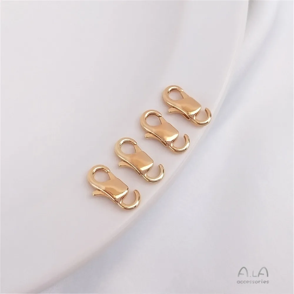 Позолоченная Корейская открытая застежка-карабин 14 карат Пружинная Застежка