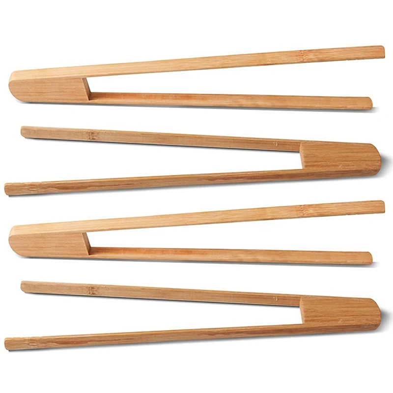 

12 дюймов тостов щипцы, бамбук, тосты, щипцы, многоразовые, деревянные Кухня щипцы, используется для Пособия по кулинарии и тостов хлеба (4 шт.)