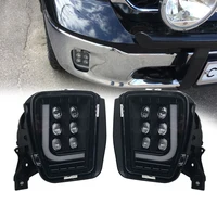 For Dodge Ram LED Fog Lights DRL Clear Lens Spot Flood Driving Fog Lamps L-type DRL Replacement for D odge Ram 1500 2013-2018