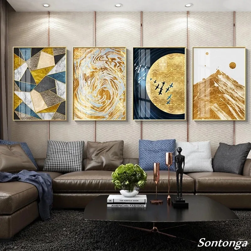

Customizable Abstract Landscape Mural Living Room Decoration Nordic Wall Painting Canvas Painting with Print Contemporary Art