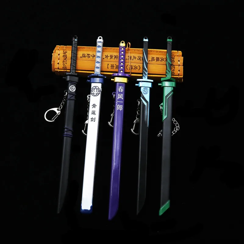 

Alloy 22cm Anime Peripheral Knife And Sword Keychain Cosplay Office Decoration Unblade Knife Outdoor Weapon Model Collection Toy