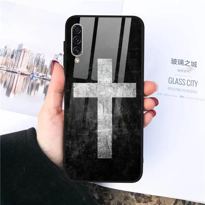 

Faith Christian Religious Jesus Phone Case Tempered glass For Samsung S6 S7 edge S8 S9 plus A7 2018