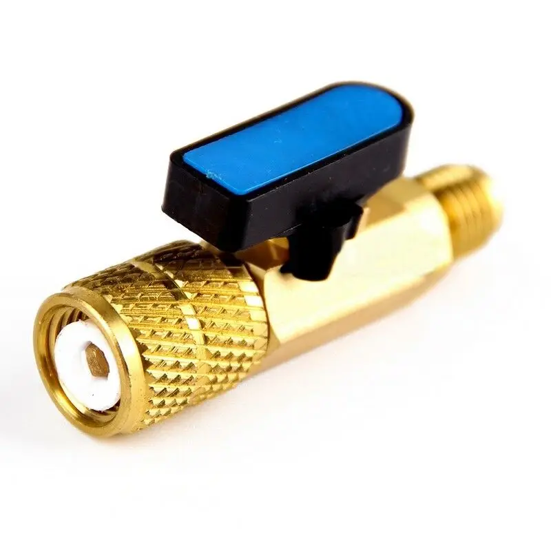 

3pcs Ball valve R410A Refrigeration Adapter AC Charging Brass Practical