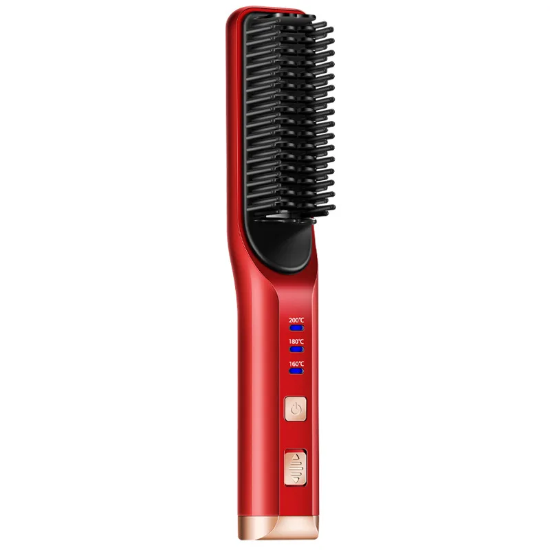 

Electric Hair straightener Combs Rechargeable Battery Profissional Ceramic Smart Heated Brush Hair Curler Styling Tools