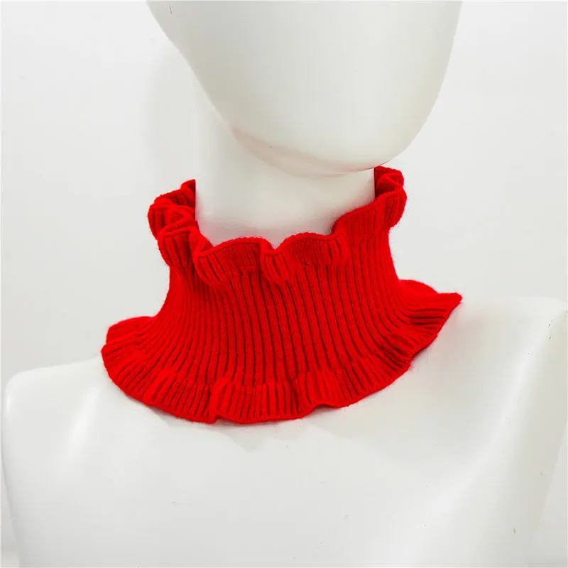 bright red Женщины вязание шарф петли сплошной цвет Теплые шарфы оголовье Декор Аксессуары-OPK - Цвет: bright red