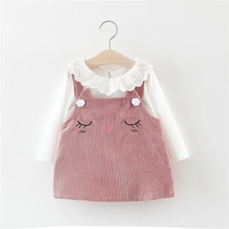 Осеннее платье для маленьких девочек принцессы хлопковая футболка с длинными