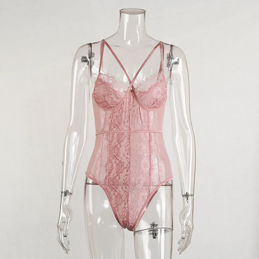 

Floral Lace Bodysuit Women Bandage Bodysuit Ladies 2020 Sexy Bodysuit Women Mesh Bodysuit Summer Overalls