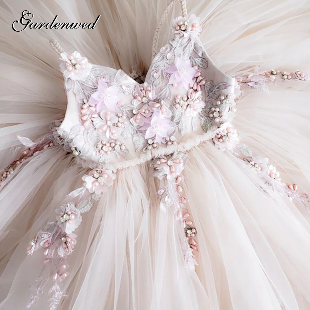 Пышное ТРАПЕЦИЕВИДНОЕ ПЛАТЬЕ с цветочным принтом для девочек кружевное платье