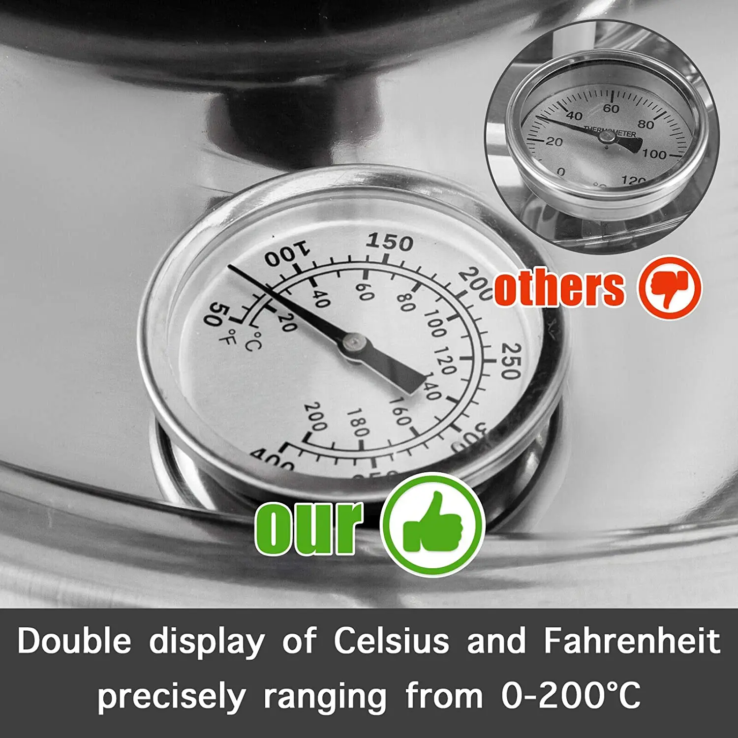 

Still 5 Gal 21L Stainless Steel Water Alcohol Distiller Copper Tube Home Brewing Kit Build-in Thermometer