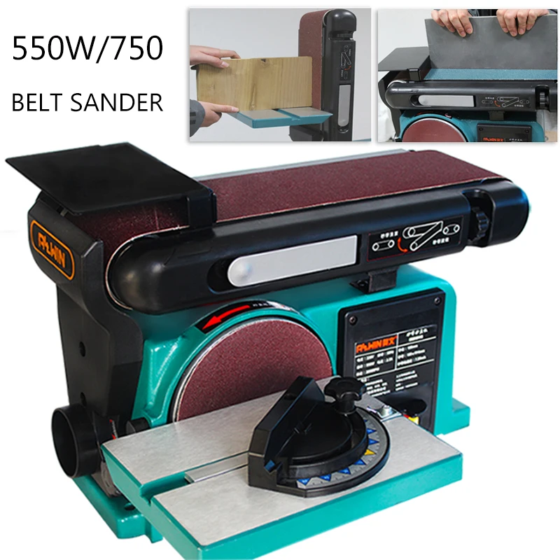 

550W/750W Abrasive Belt Sander Woodworking Sanding Machine High-Power Electric Sandpaper Polishing Tools 0-45° Angle Adjustable