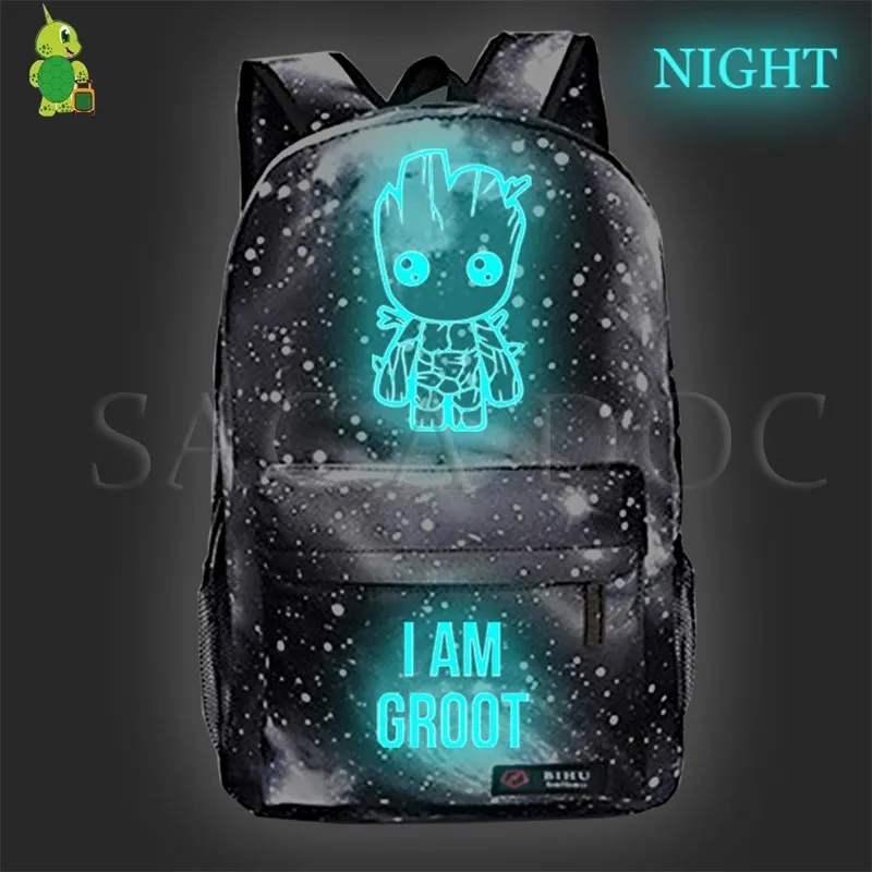 Мстители стражи Галактики Рюкзак Галактика светящиеся школьные сумки для