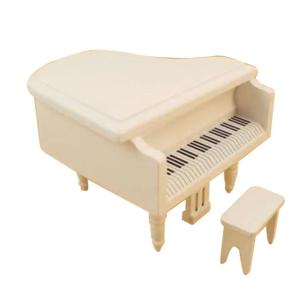 

Miniature Mini Piano 1:12 Furniture With Chair For Dollhouse
