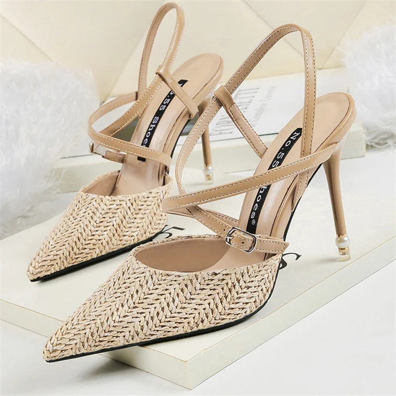 2019 женские летние босоножки на высоком каблуке 10 см пикантные серые абрикосовые