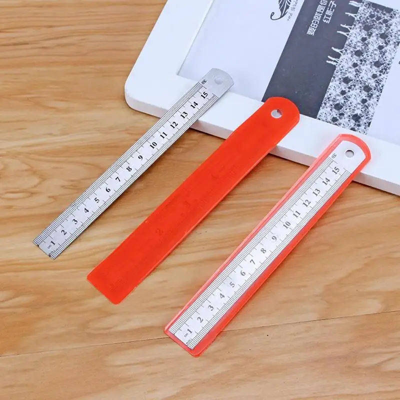 

1 PC15CM 20CM 30CM Metal Steel Ruler Promotional Stationery Straight Ruler Drafting Gift Patchwork Tools U7V7