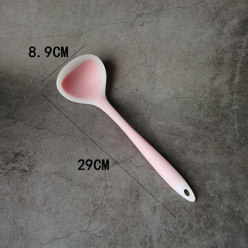 

Long Handle Thickened Food Grade Silicone Soup Spoon Anti-scald Porridge Spoon Hot Pot Spoon Non-stick Pot Silicone One Spoon
