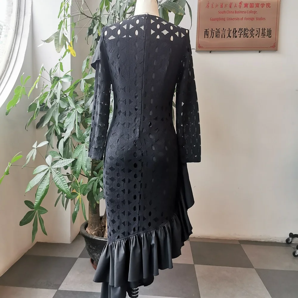 

5XL Formal Evening Party Dress Women Long Sleeve Cut Out Mesh Sexy Bodycon Long Dresses 2021 Oversize African Fashion Elegant