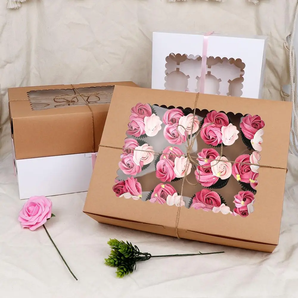 OurWarm 12 шт коробки для кексов с прозрачным окном детского душа подарок на свадьбу