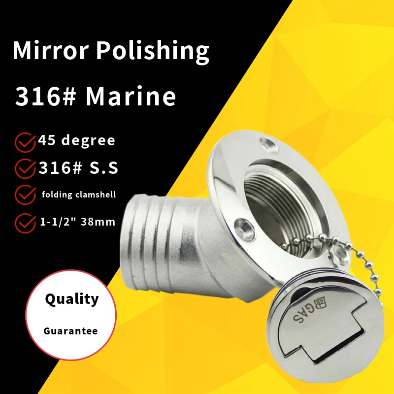 

Stainless Steel 316 38mm Deck Filler Fuel Tank Port Marine Boat Yacht Accessories
