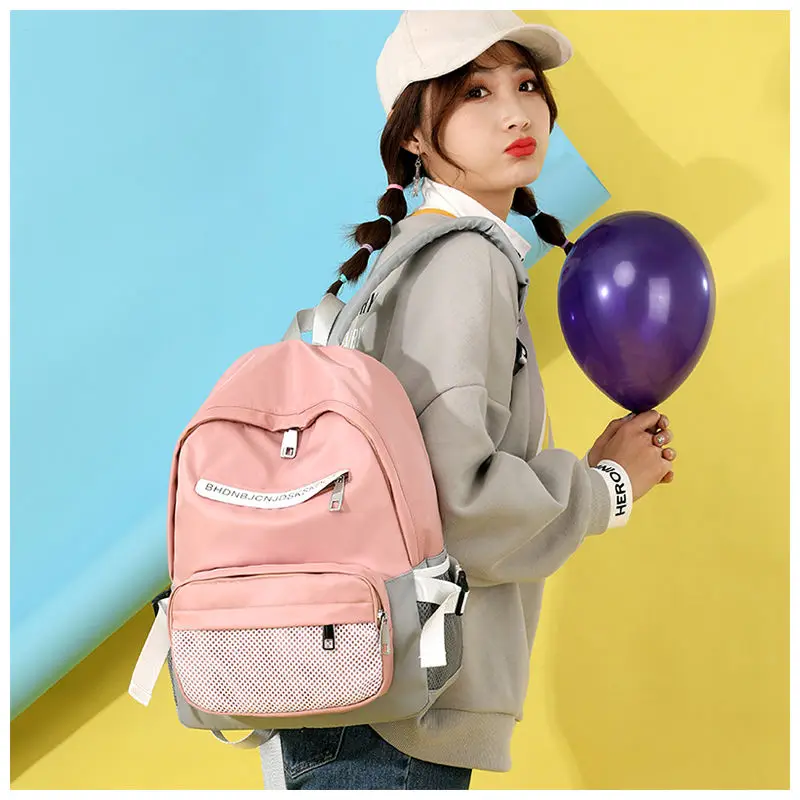 WEIXIER Fashion Letter Print School Bag Rucksack Double Zipper Teenager Girls Waterproof nylon Backpack Mochila Sac A Dos AL-69 | Багаж и