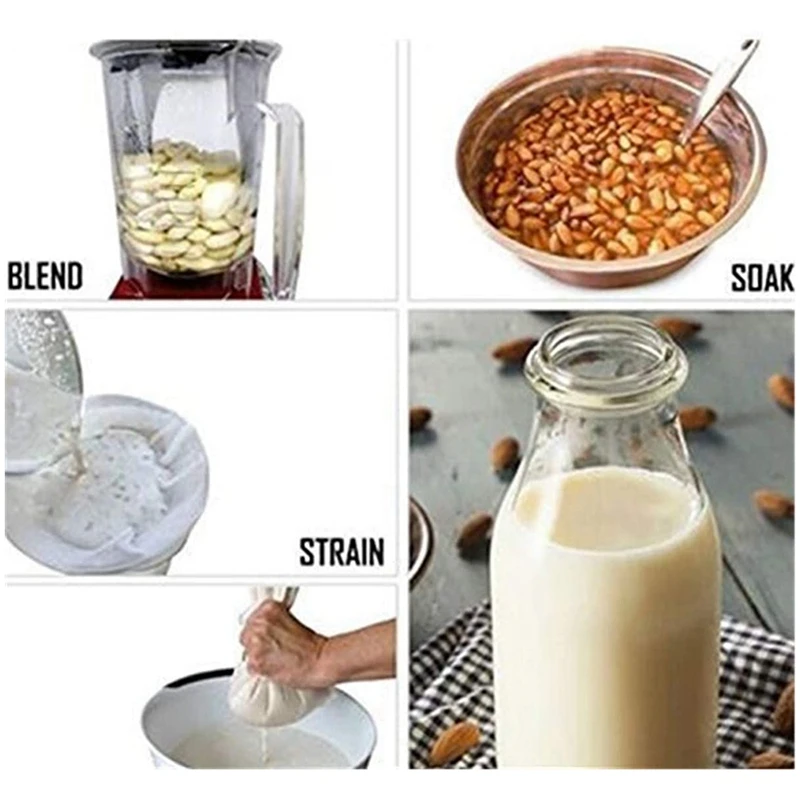 

Coton Mesh Filter Bag Tea Milk Wine Coffee Strainer Reusable Net Manual Kitchen Household Accessories 21X26cm