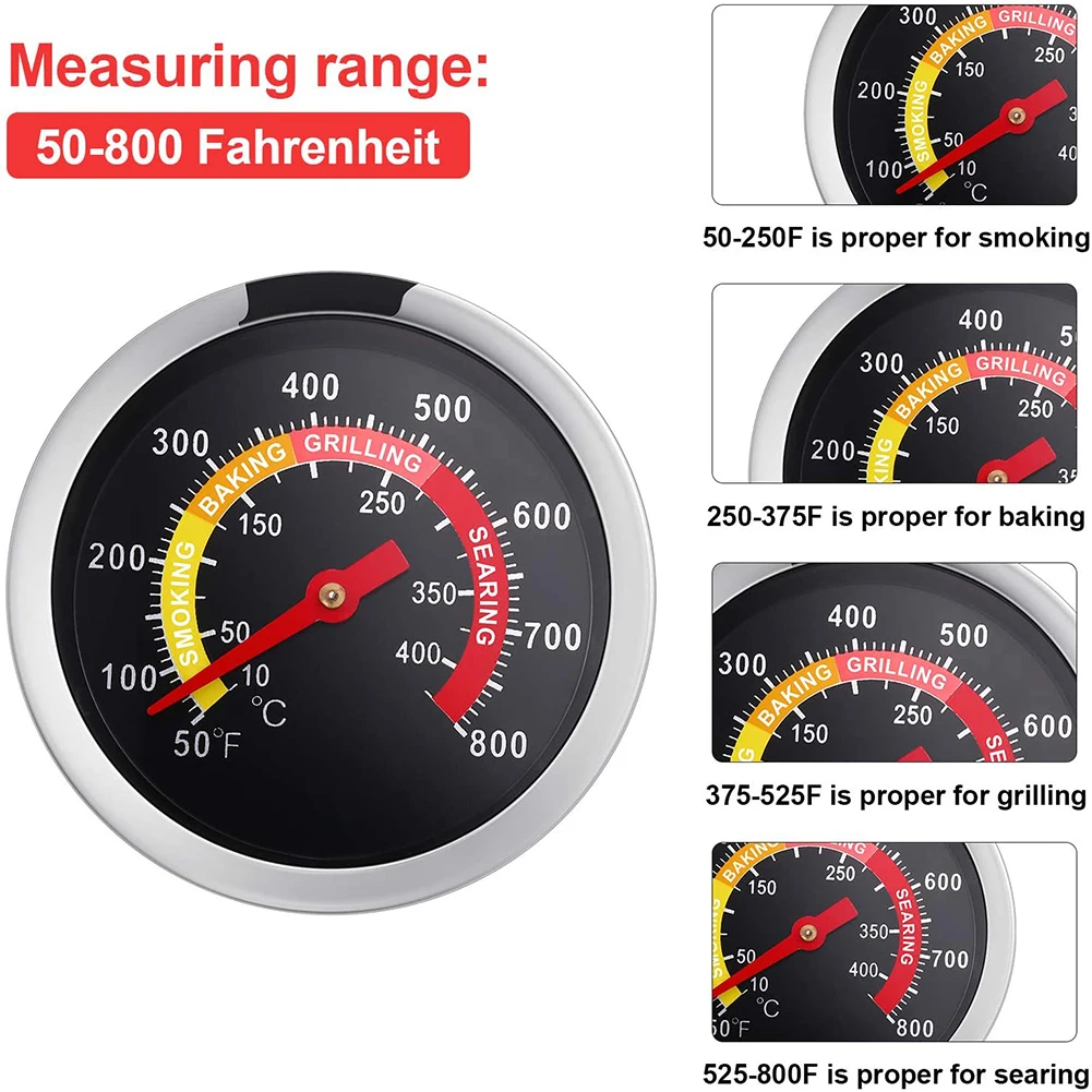 

Temperature Gauge Oven Thermometer Meat Barbecue Thermometer for Kitchen Cooking BBQ Oven Grill Food Temp Gauge