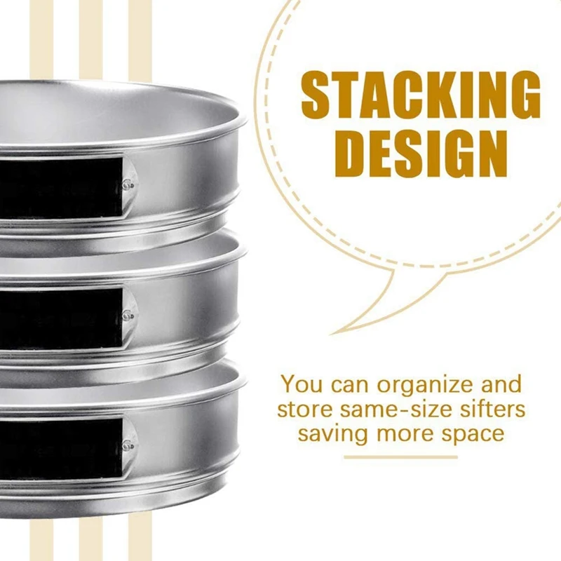 

3 Pcs Soil Sieve Groups, Standard Filters for Soil Analysis, Sampling, Inspection, Gardening