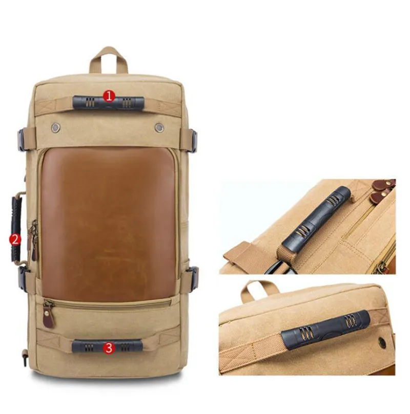 40L Motorcycle Bag Multi-Function Backpack Khaki Moto Canvas Motorbike Helmet Bags Travel Luggage |