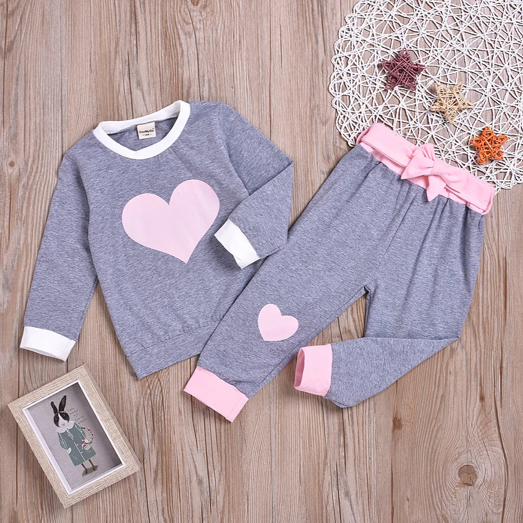 Комплекты одежды для девочек осенняя модная пижама с длинным рукавом и