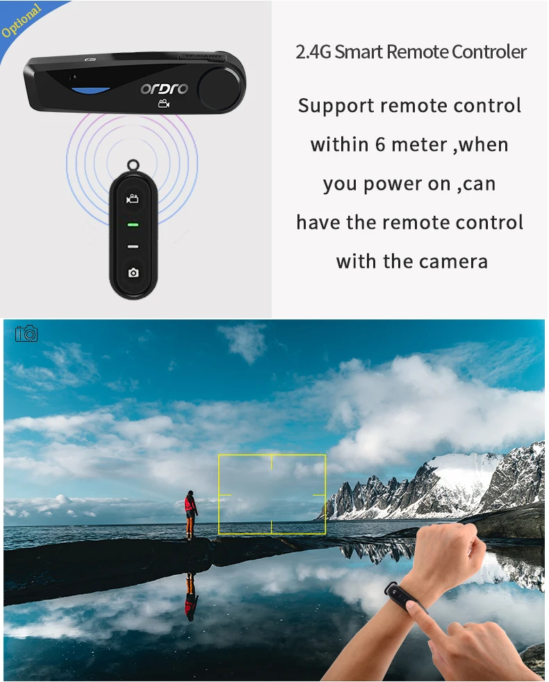 ORDRO EP5 Bluetooth 4. 0 ручная головная повязка экшн мини DV камера потребительские видеокамеры с наушниками WiFi бесплатно