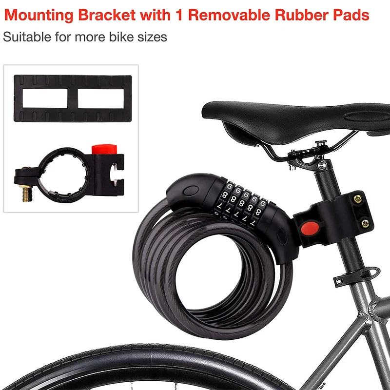 

MTB Road Bicycle Code Lock Bicycle Safety Password Lock Fixed Portable Anti-Theft Steel Wire Chain Lock Bicycle Accessories