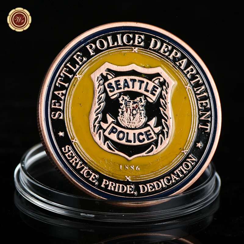 Красочная монета из полицейского отдела Сиэтла домашняя декоративная