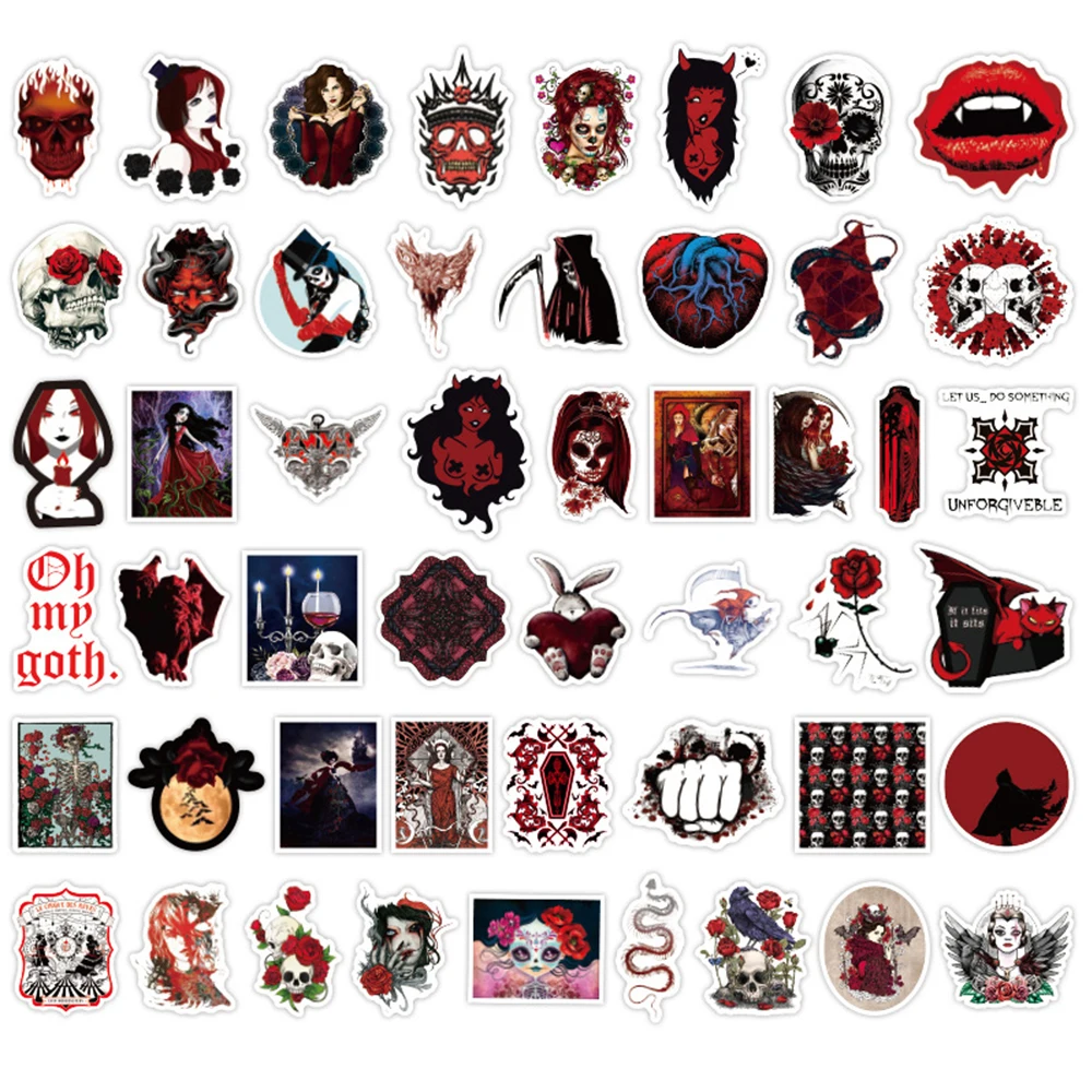 50 шт. рождественские черные настенные наклейки и белые ботильоны в стиле панк