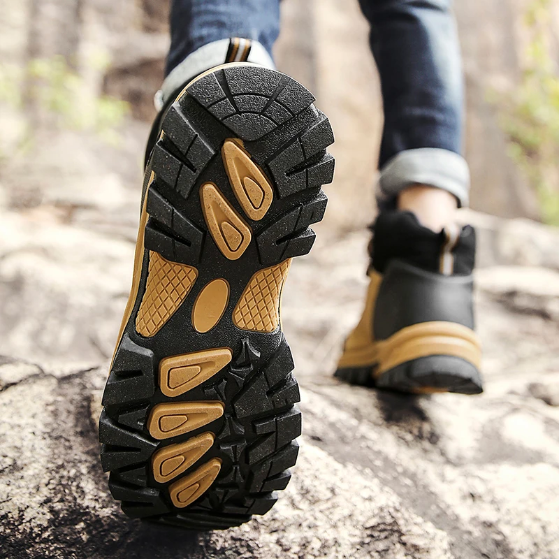 

High-top Cushioning Men Hiking Shoes Size39-46 Men Comfortable and Breathable Journey Hiking Shoes Outdoor Non-slip Sneakers Men