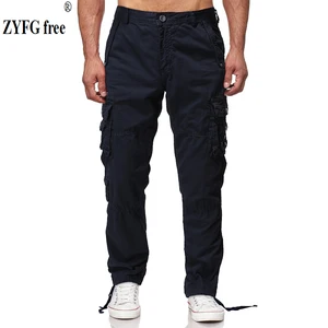 Мужские зимние повседневные брюки-карго, размеры 40 #, мужские однотонные уличные свободные брюки, модные длинные брюки