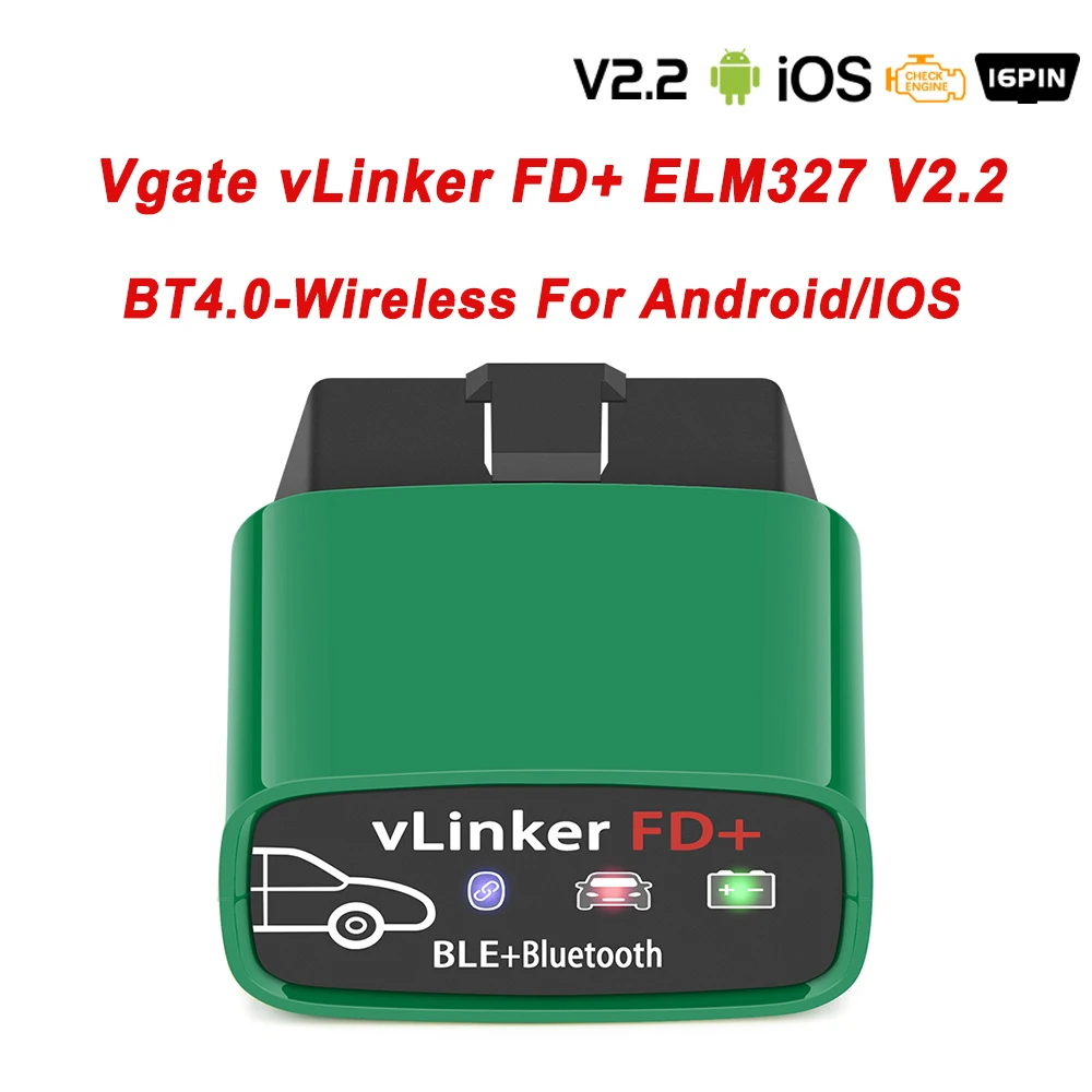 

Vgate vLinker FD+ V2.2 ELM327 Bluetooth 4.0 OBD2 Сканер Для Ford J2534 — Автомобильный Диагностический Инструмент С Поддержко...