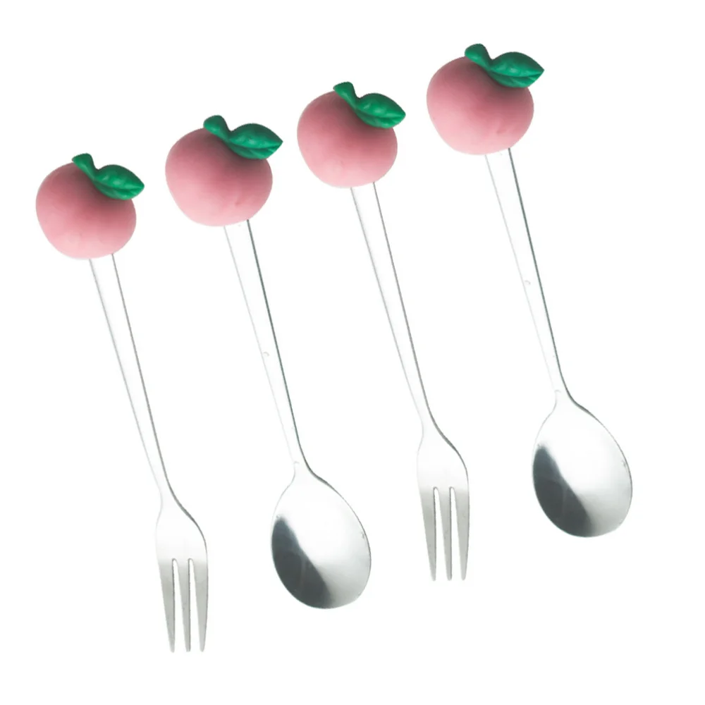 4 шт. Нержавеющая сталь столовая ложка вилка прекрасная еда инструменты с