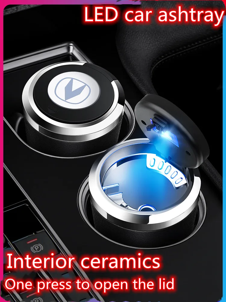 

Car LED Ashtray For Changan CS75 Yidong CS55 CS35PLUS CS85 V7 Ceramic Liner Car Ashtray Automotive interior1pc