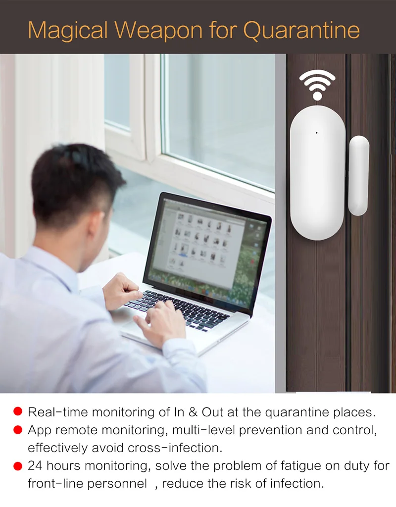 

Tuya Smart Home WiFi Door Sensor App Notification Window Detector Security Protection Alert Security Alarm