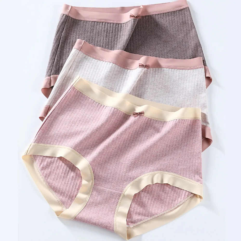 

Abdomen Cotton Briefs High Waist Panties Plus Size Underwear Women's Lingerie Antibacterial Underpants Female Intimates 2XL 3XL