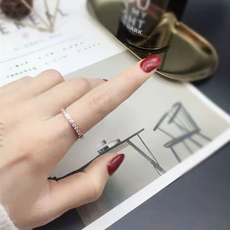 

Fashion Simple Personality Micro Crystal Single Ring for Women Classic Wild 2022 Female Jewelry Hot Accessories
