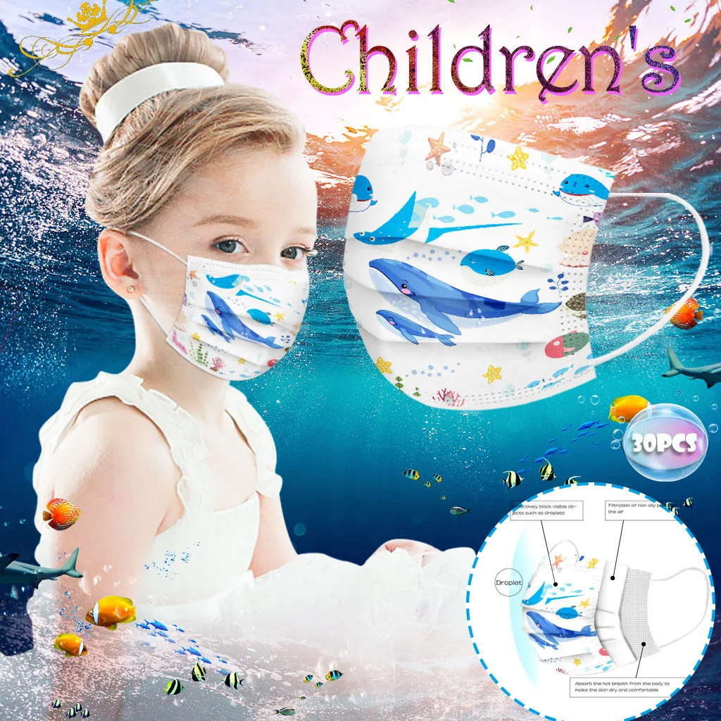 

30/40/100pcs Summer Breathable Disposable Mouth With Earloop Non-woven 3-ply Personalized Printed Large Stock Send Fast