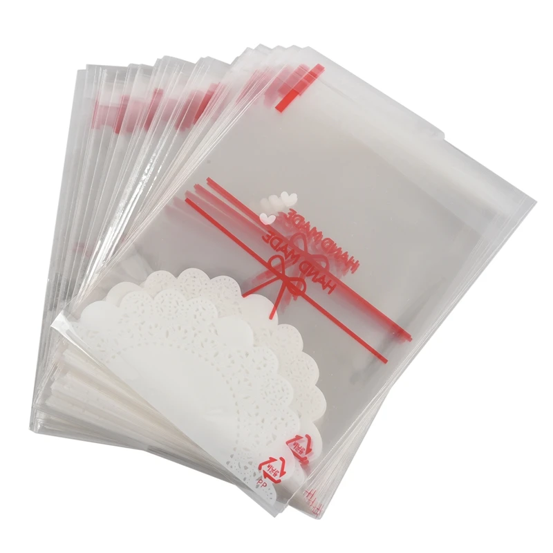 100 шт. милый бант OPP самоклеющиеся печенья хлебобулочные конфеты печенье Обжарка