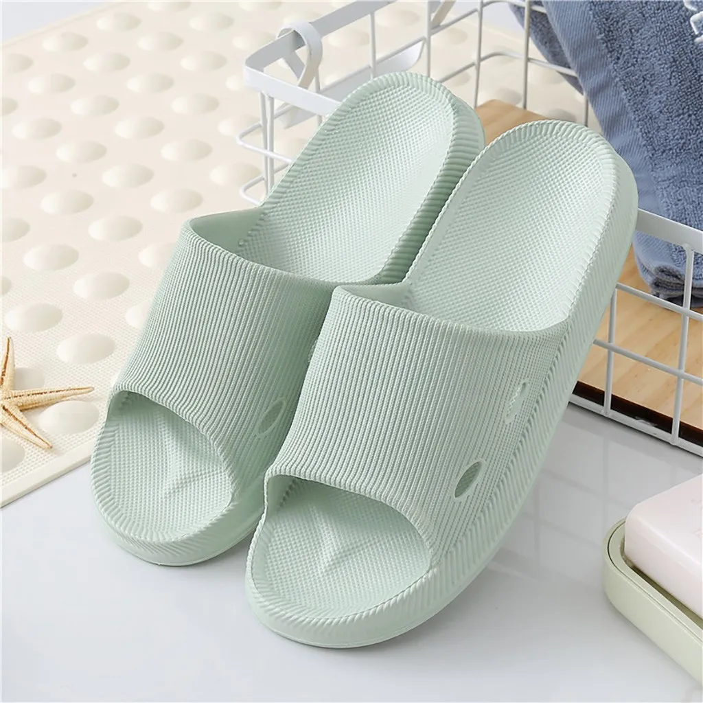 Летние тапочки Нескользящие массажные для дома унисекс однотонные с мягкой