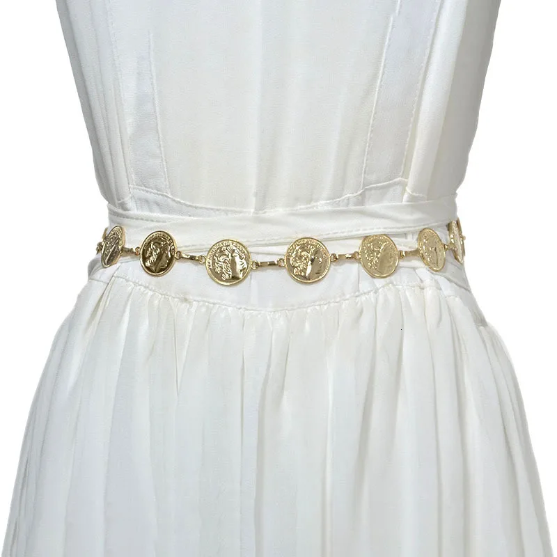 Ремень из металлического сплава Женский эластичный пояс в стиле ретро с