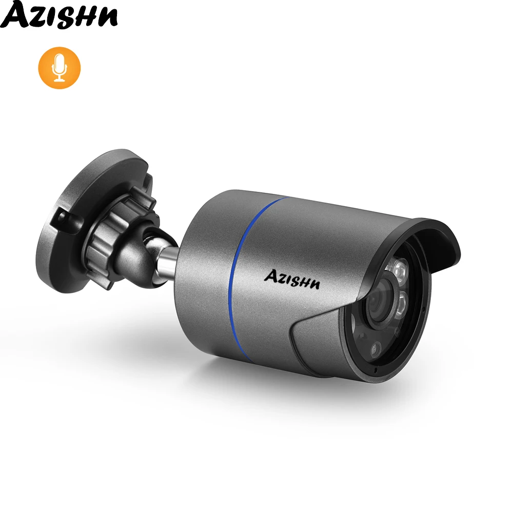 AZISHN IP Камера 3MP H.265 аудио Запись открытый Водонепроницаемый IP66 CCTV Ночное видение