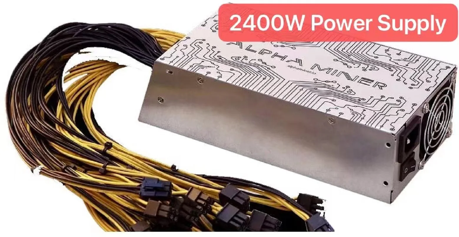 

Блок питания для майнинга Antminer 2400 Вт, блок питания для майнинга Alpha 2400 Вт, работает только с 180-280 В, 10x6 контактами для майнинга биткоинов